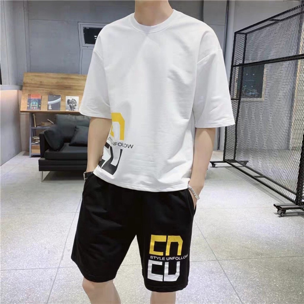 Bộ đồ nam nữ unisex mùa hè mặc nhà y hình, vải êm,thoáng mát, không ra màu, không đổ lông (hinhnguoi)