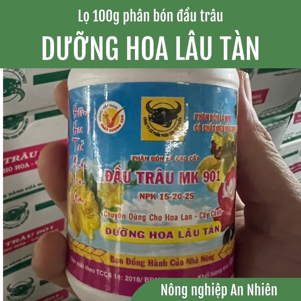 Lọ 100g Phân bón chính hãng đầu trâu MK 901 Dưỡng Hoa Lâu Tàn