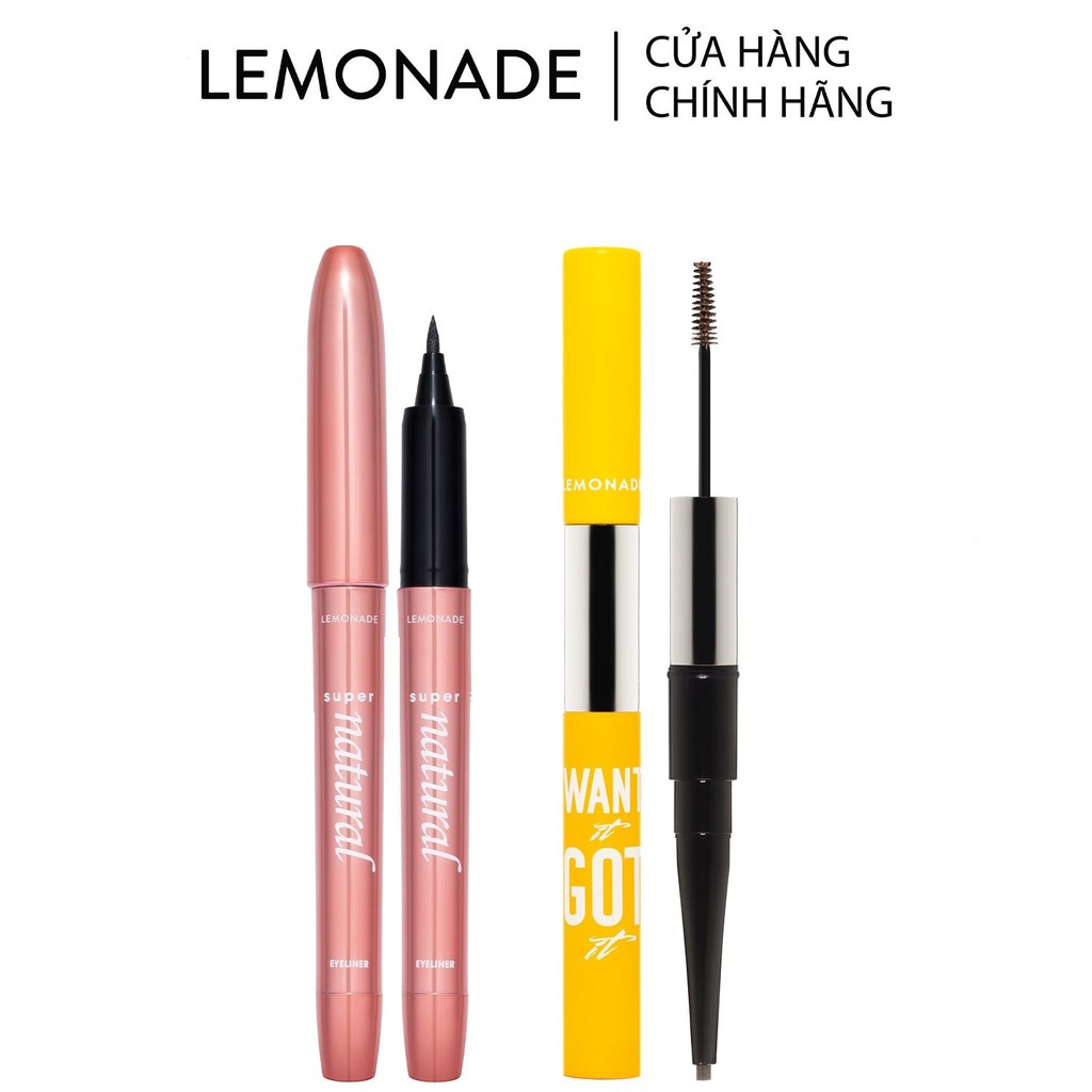 Combo Lemonade bút kẻ mắt SuperNatural 1g và chì kẻ mày 2 đầu Want It Got It 2.75g | BigBuy360 - bigbuy360.vn