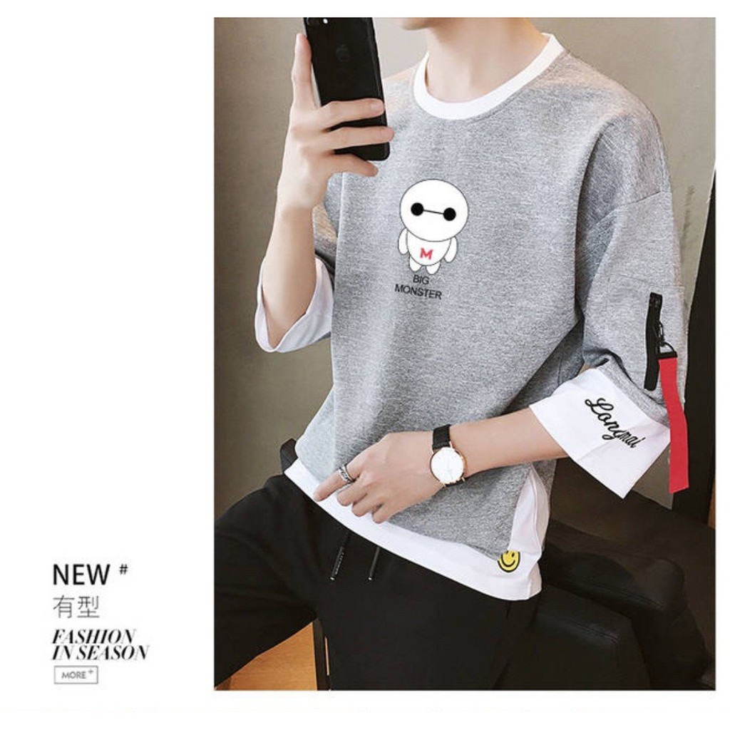 áo thun nam nữ tay lỡ 65% cotton unisex form rộng phong cach Ulzzang