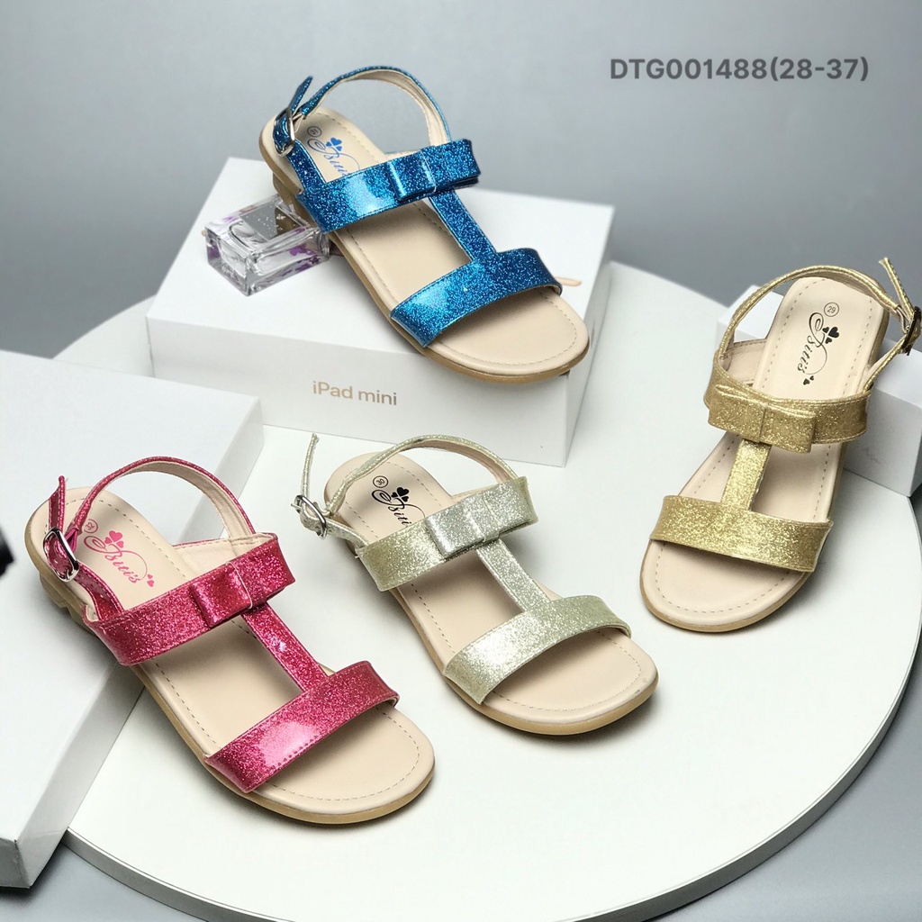 Sandal bé gái BTIS 28-37 ❤️FREESHIP❤️ Dép quai hậu học sinh gắn nơ đơn giản quai chun đế cao su DTB069088