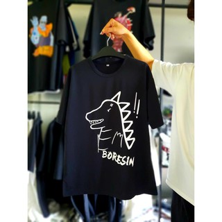 Áo Thun KHỦNG LONG OVERSIZE UNISEX (2 Màu ĐEN-TRẮNG)