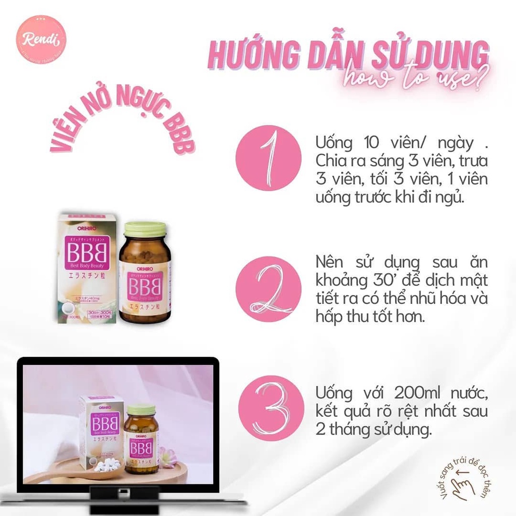 Viên uống nở ngực BBB Orihiro Nhật Bản 300 viên | Rendi Store