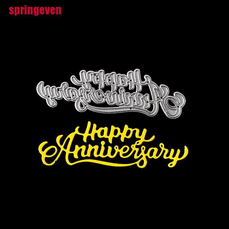 1 Khuôn Cắt Giấy Kim Loại Kỷ Niệm Họa Tiết happy Annivers