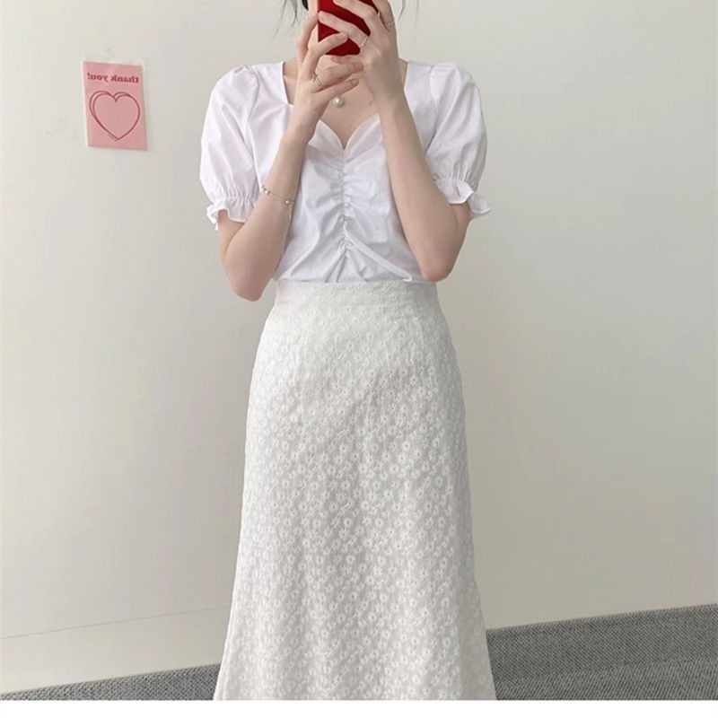 Áo Sơ Mi Ngắn Tay Màu Trắng Phong Cách Mới 2022 Cho Nữ WT-TX-214