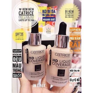 Kem nền CATRICE HD LIQUID COVERAGE FOUNDATION đủ tone