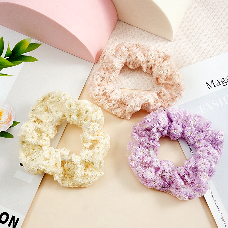 Dây buộc tóc ren co giãn phong cách retro Pháp thời trang cho nữ yq061208