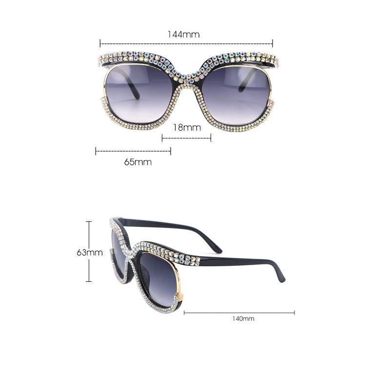 Kính mát chống tia uv400 đính đá thời trang cho nữ