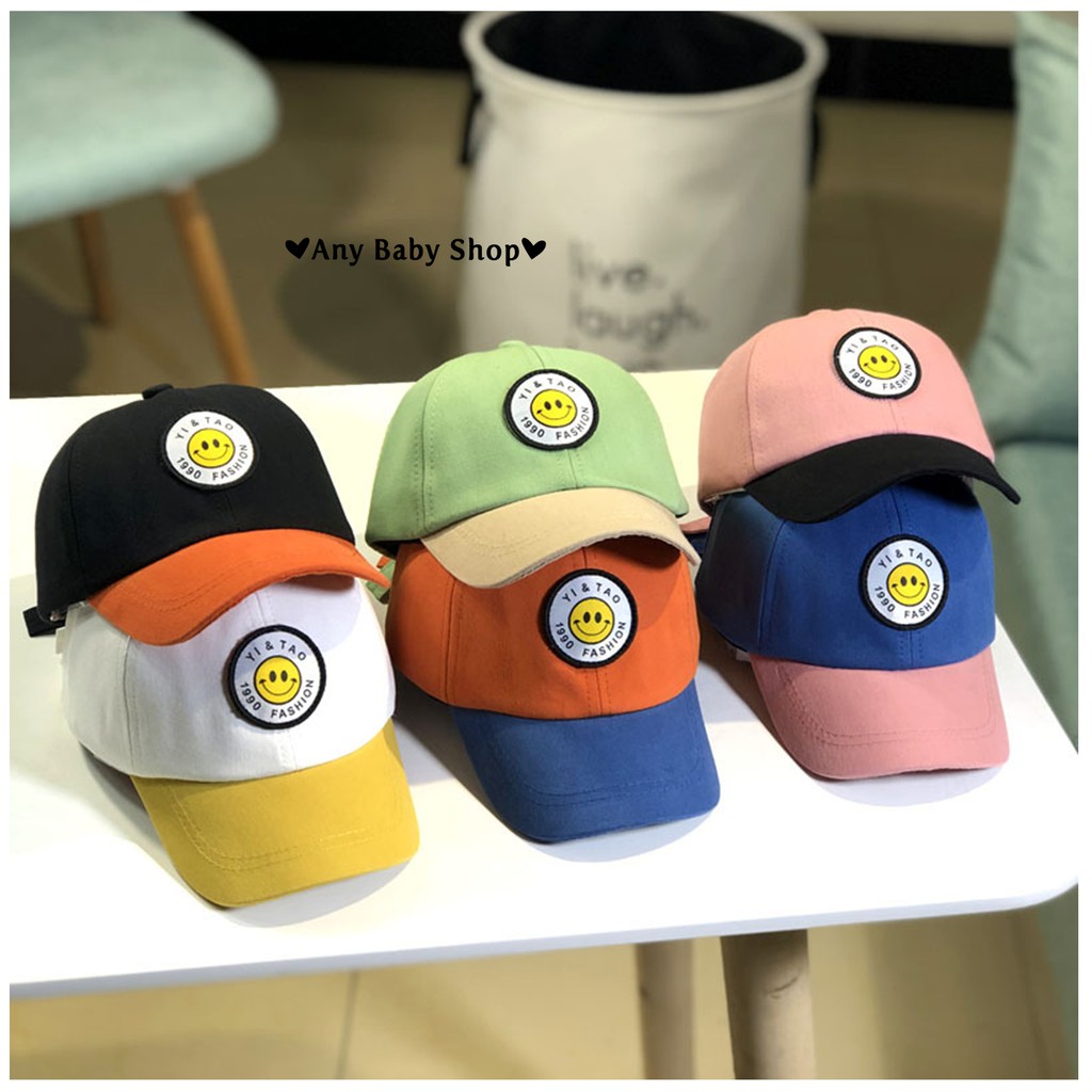 Mũ nón in chữ và mặt cười cute cho bé trai bé gái nhiều màu dễ thương-hàng có sẵn ❣❣