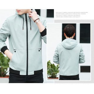 Áo khoác dù nam 2 lớp có nón cao cấp akd23-xám