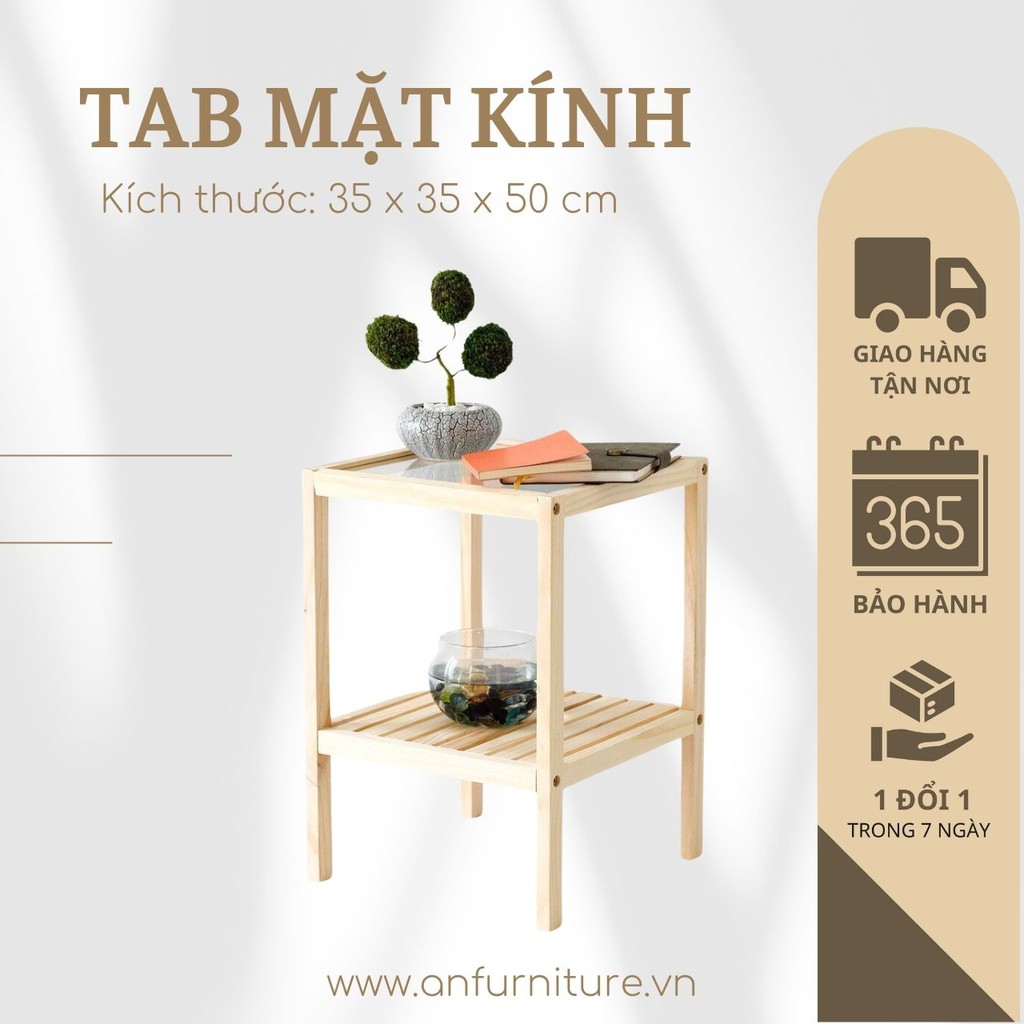 Kệ đầu giường mặt kính cường lực Hàn Quốc