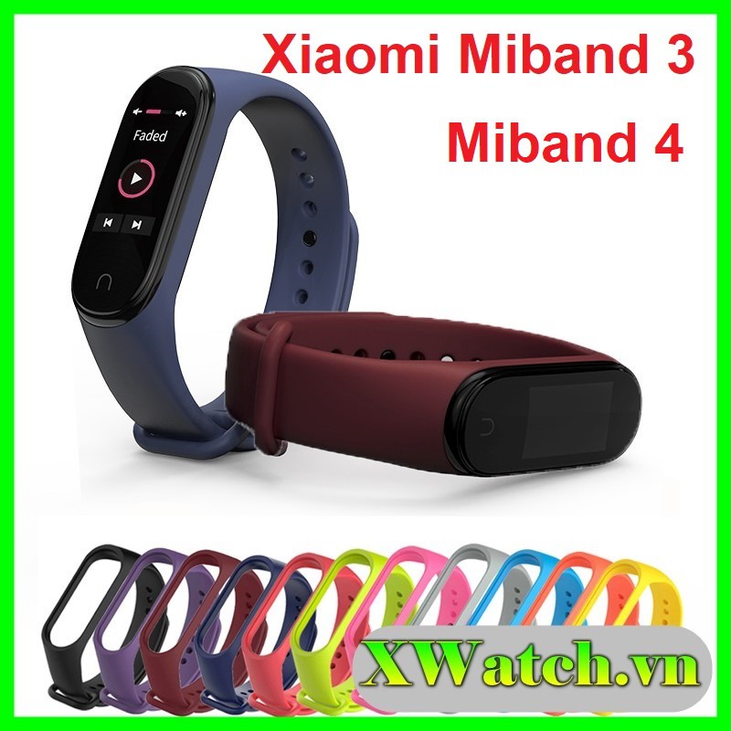 Dây đeo cao su Xiaomi Mi band 3, mi band 4 Mijobs