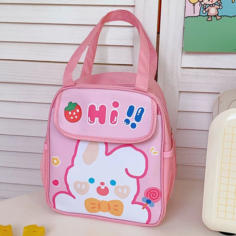 Túi Đựng Hộp Cơm Trưa Có Khóa Kéo In Họa Tiết Hoạt Hình Dễ Thương