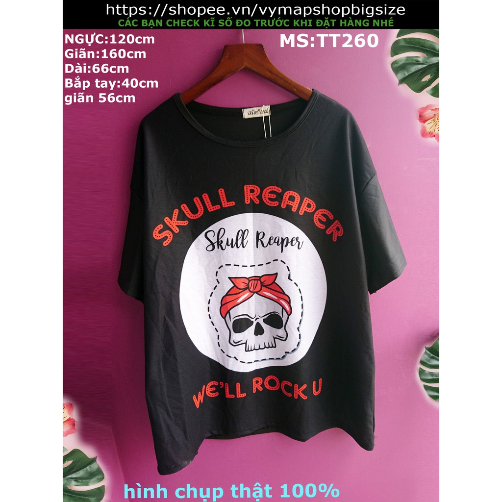 áo thun thái hình skull bigsize 50-100kg