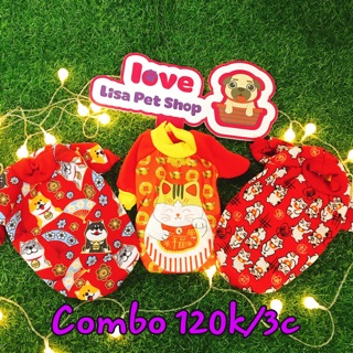 Combo 3 chiếc áo mèo thần tài may mắn
