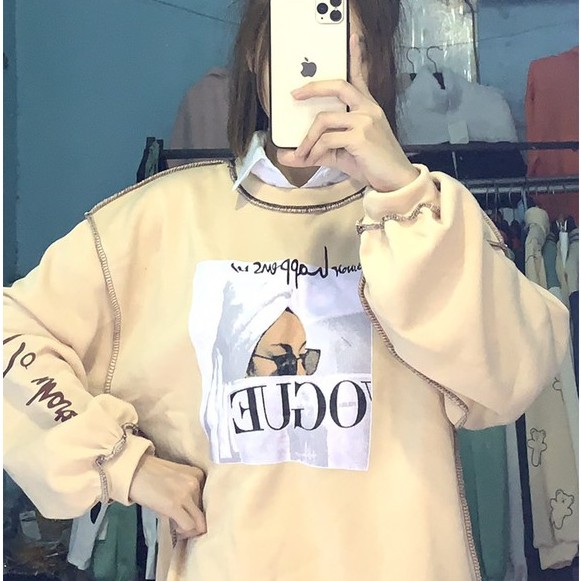 Áo Sweater Vogue Thời Trang Form Rộng Dài Tay, Áo Nỉ Dài Tay | BigBuy360 - bigbuy360.vn