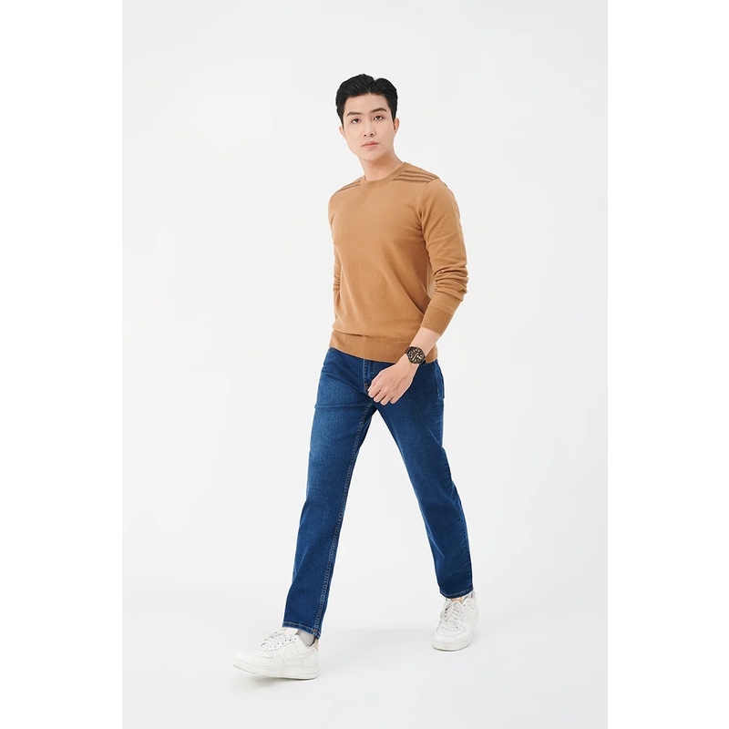 Quần jean, quần jeans nam xanh trơn cao cấp Merriman mã THMJ003