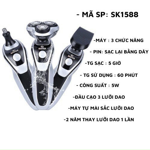 Máy cạo râu 3 chức năng dành cho Nam,Máy cạo râu cao cấp 3 trong 1 dành cho Nam Tumaishop