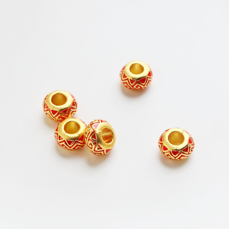 Hạt Cườm Đồng 18K Màu Vàng Nhám Dùng Tách Vòng Tay/Dây Chuyền diy 11mm