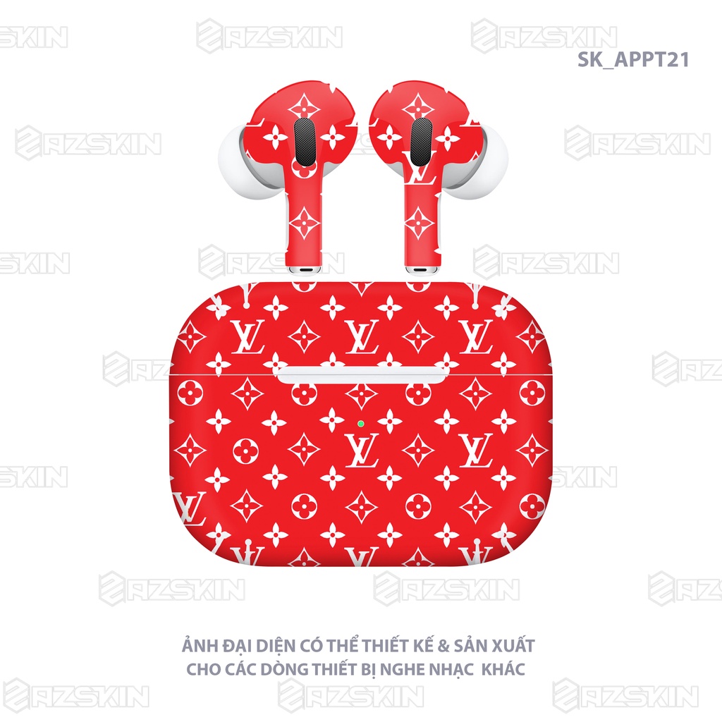 Dán Skin Airpod 1/2/Pro Mẫu Họa Tiết Luis Vuitton SK_APPT21 - Chất Liệu PVC Chống Nước, Bền Màu, Cắt Sẵn Khuôn Dễ Dùng