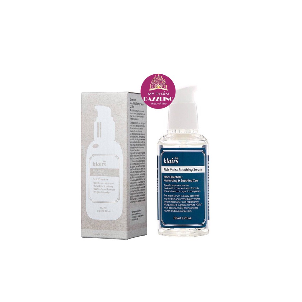 [Mã COS1904 giảm 8% đơn 300K] [Chính Hãng] Combo Tinh Chất + Kem Dưỡng Cấp Ẩm Klairs Rich Moist Soothing [80ml+60ml] | BigBuy360 - bigbuy360.vn