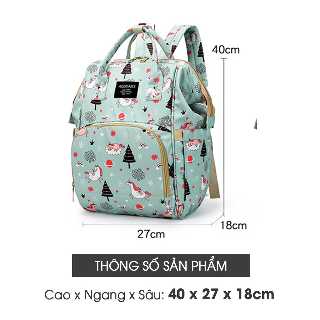 Balo Đựng Đồ Cho Trẻ Sơ Sinh, Túi Đựng Bỉm Sữa Mẹ và Bé Khi Ra Ngoài (BL23), Balo Đa Năng Giữ Nhiệt Bình Sữa