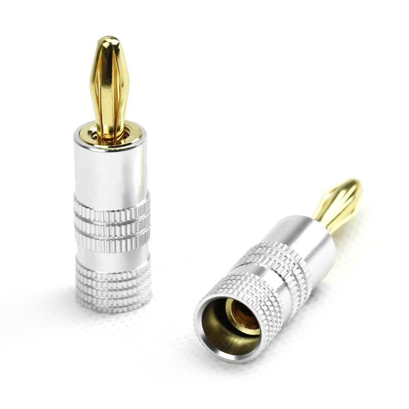 ❤❤ New 12x Golden Nakamichi Speaker Banana Plug Connector Adapter