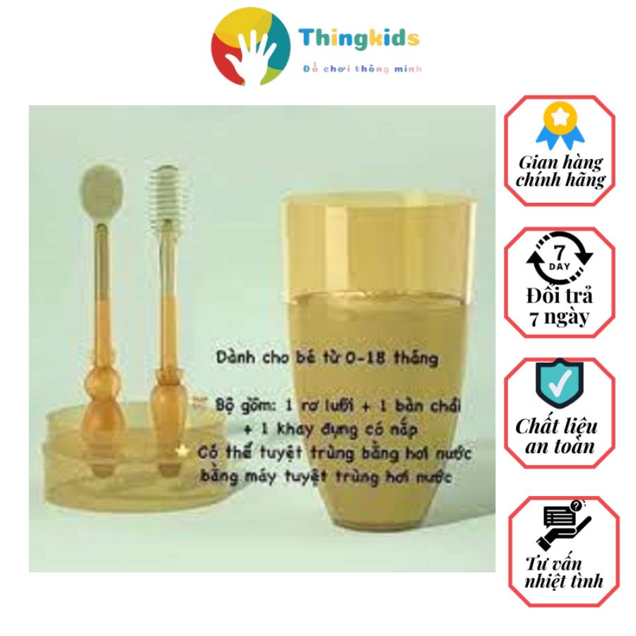 Dụng cụ đánh răng và tưa lưỡi vệ sinh cho bé - Thingkids