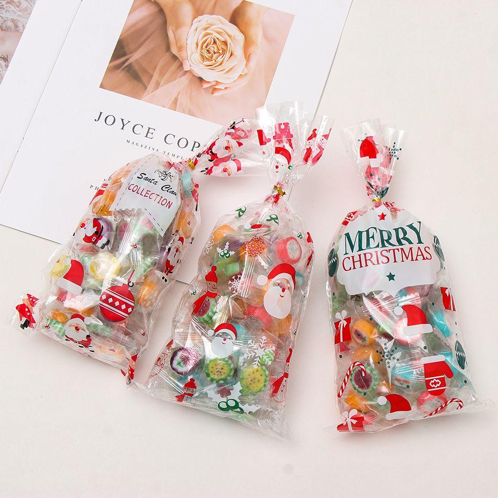 Set 50 Túi Đựng Kẹo Họa Tiết Giáng Sinh Dễ Thương