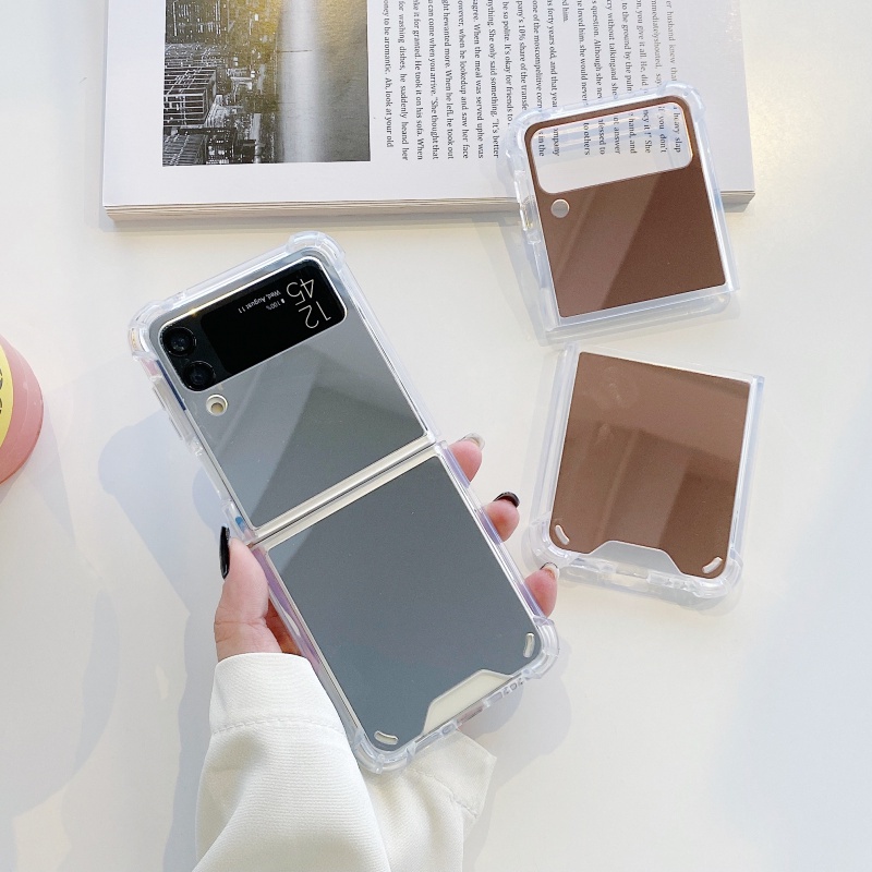 Ốp điện thoại chống rơi tráng gương dạng gập cho Samsung Galaxy Z Flip 3