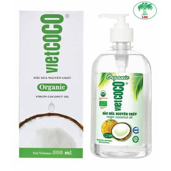 (Mẫu mới)Dầu dừa hữu cơ nguyên chất ép lạnh VIETCOCO