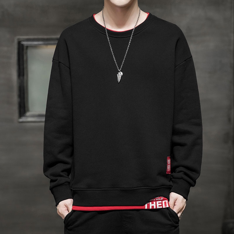 Áo sweatshirt cổ thuyền dáng rộng xu hướng thời trang mùa thu cho nam giới