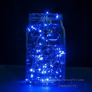 Đèn Led fairy light 10m ánh sáng xanh dương (đèn đom đóm) decor phòng ngủ, trang trí noel giáng sinh