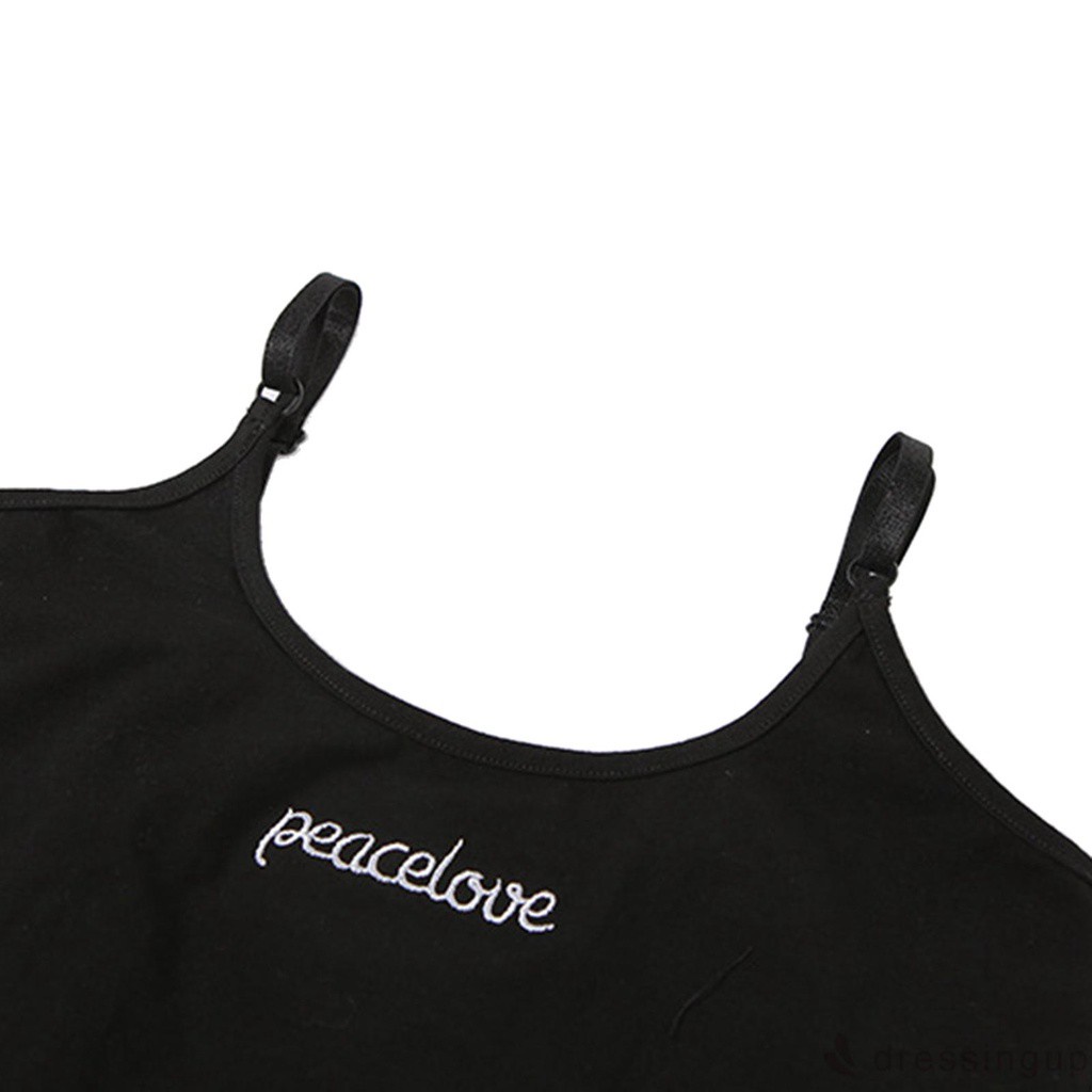 Bộ Áo Liền Quần Cổ Chữ U Thêu Chữ Màu Đen Thời Trang Mùa Hè Cho Nữ | BigBuy360 - bigbuy360.vn