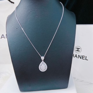 Dây chuyền mì mặt giọt nước full đá mạ bạch kim