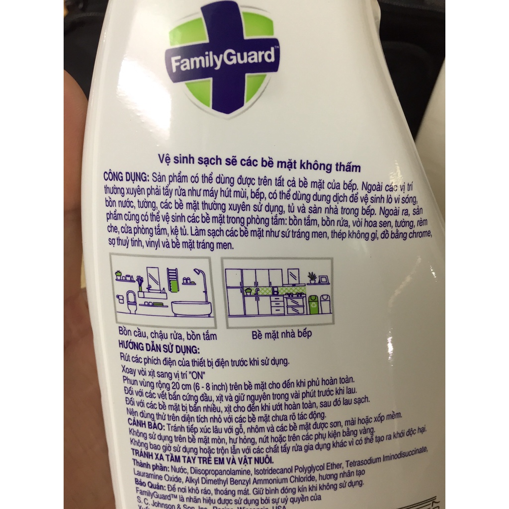 Dung Dịch Tẩy Rửa Bề Mặt Family Guard Hương Chanh / Vải Lanh ( 500ML / Chai )