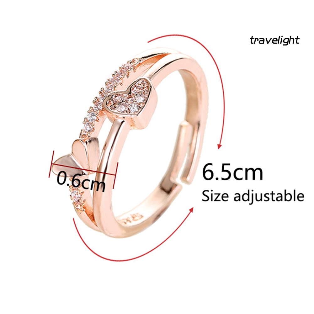 Nhẫn Hở Đính Đá Hình Trái Tim Thời Trang Cho Nữ