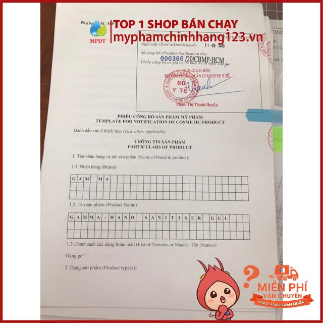 Gel rửa tay khô Ngân Bình Chính Hãng Có Giấy Kiểm Định Công Bố Của Bộ Y Tế