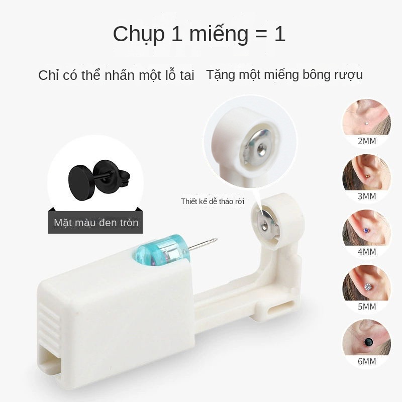 Mới Bộ Khuyên Xỏ Tai Tự Động Bằng Thép Không Gỉ Dùng Một Lần