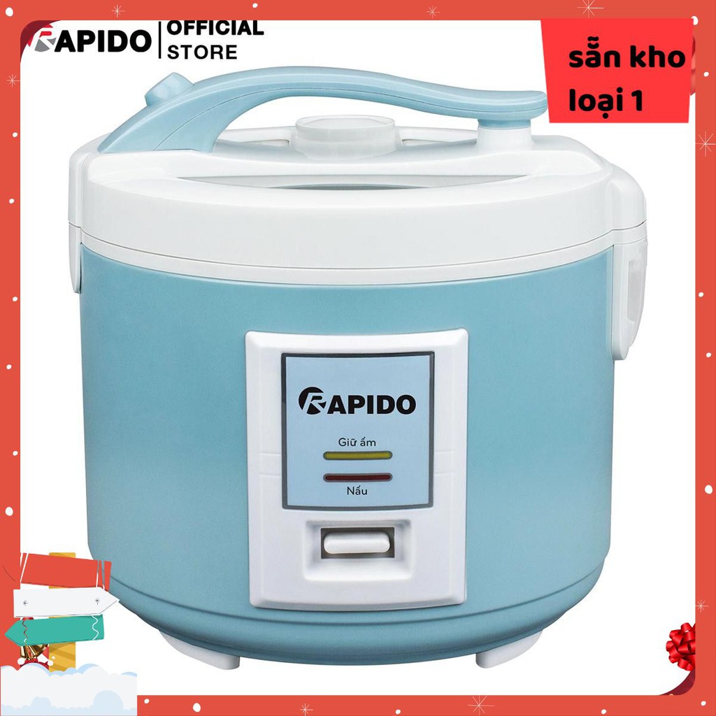 _ Nồi cơm điện Rapido RC-1.5M điều khiển cơ, mặt kính trong suốt (1.5L - 500W - Hàng chính hãng)