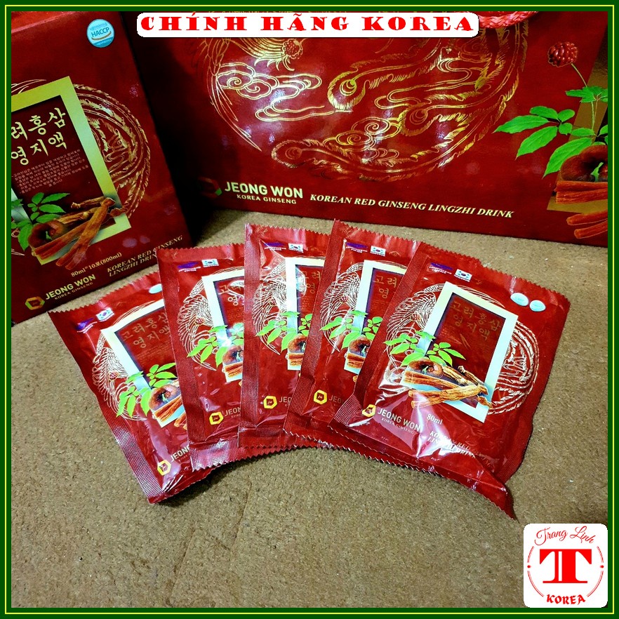 Nước hồng sâm linh chi Jeong Won hàn quốc xách 30 gói, tranglinh