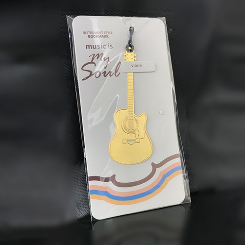 Bookmark nhạc cụ tinh tế kim loại mạ vàng dây buộc sáng tạo dấu trang văn học âm nhạc