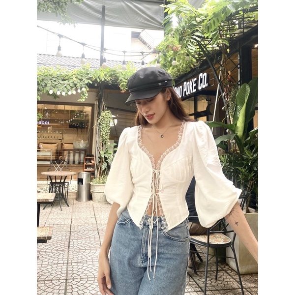Áo AURORA TOP - Áo Croptop - Áo cột nơ - Áo Thiết Kế