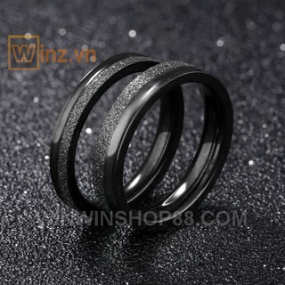 Nhẫn cặp mạ cát NC116 (màu đen) - winz.vn