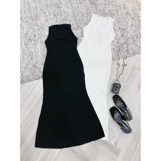 ĐẦM XỐP MIDI CUT OUT LƯNG 2M