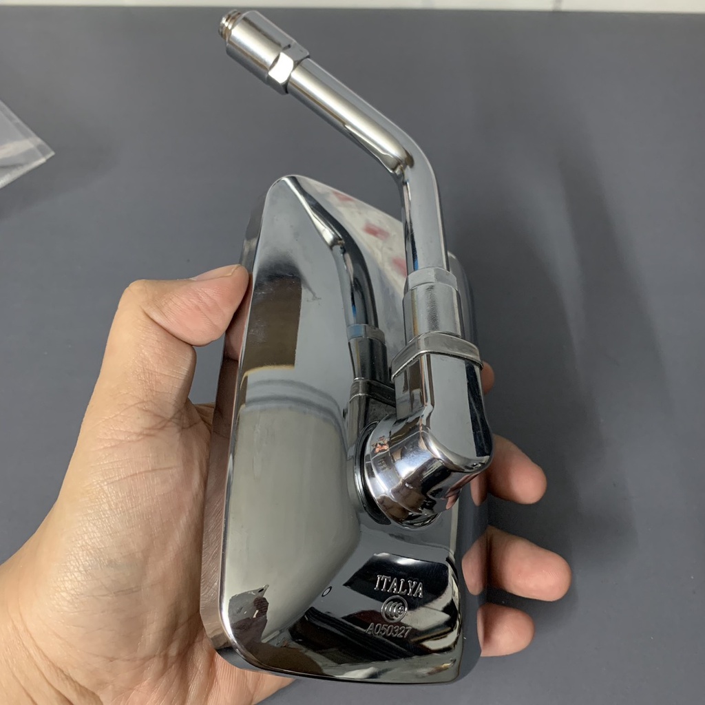 Kính chiếu hậu kiểu Moto si inox, sáng bóng - bền chắc, chân 10 ly, phù hợp mọi dòng xe  - KT Shop