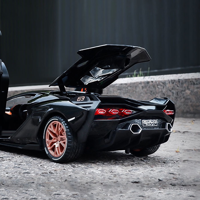 Mô Hình Xe Hơi Lamborghini Sian Tỉ Lệ 1: 24 Bằng Hợp Kim Có Đèn Và Nhạc
