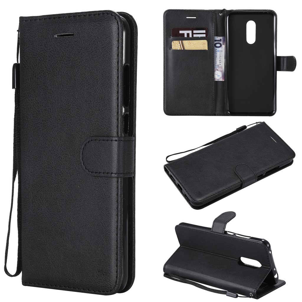 Casing Xiaomi Redmi 5 Plus solid color leather cover phone case