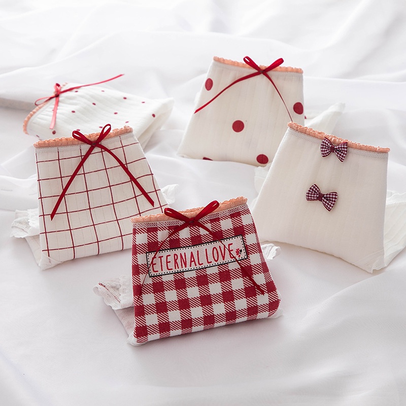 Quần lót LEVAO bằng cotton lưng trung bình thời trang cho nữ