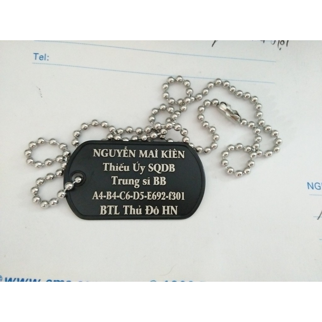 Thẻ Bài Quân Nhân Khắc Hình DOGTAG